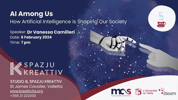 Read more about the article Malta Café Scientifique | AI Among Us: How Artificial Intelligence is Shaping Our Society